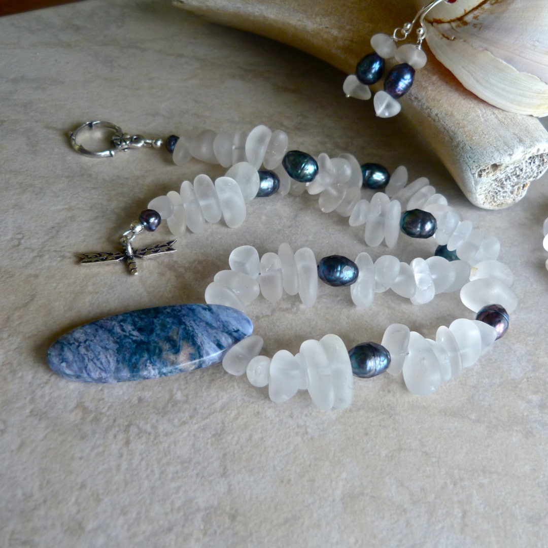 Blue Sky Jasper Pendant With Natural Rock Crystal Quartz and Etsy