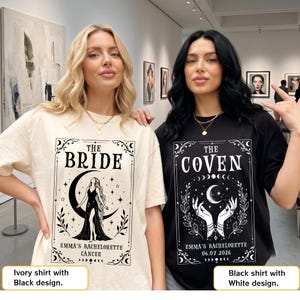 Halloween Bachelorette Party Shirts Witchy Pagan Bachelorette Shirt Custom Tarot Card Bride Tee Gothic Wedding Spooky Coven Favors Gifts