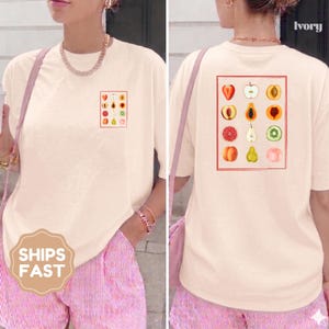 Cottagecore WLW Graphic T-Shirt Lesbian Shirt Sapphic Art Watercolor Fruit Tee Aesthetic Queer Pride Gift Retro Gay Pride Plus size clothing