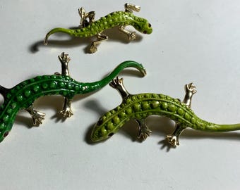 1960’s enamel salamander scatter pins
