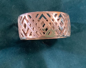 Brighton Silver Toned Wide Hinged Bangle Bracelet