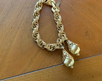 BOOK PIECE Monet Double Dangle Bolero Charm Bracelet, Vintage
