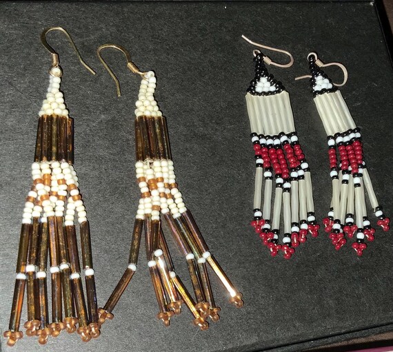 Native American beadwork earrings - image 3