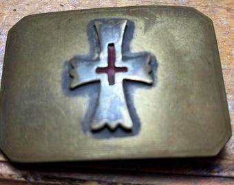 Old Masonic belt buckle brass. Vintage