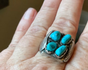 Native American Sterling Silver turquoise ring