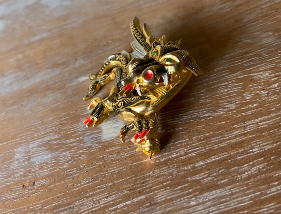 Damascene 3D dragon brooch - image 6