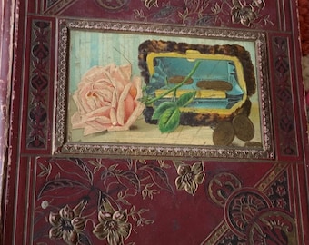 Vintage Victorian scrapbook/French devotional holy cards/intricate lace paper 1886