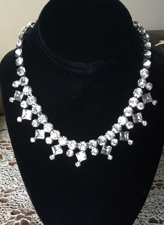 Weiss of NY rhinestone collar necklace