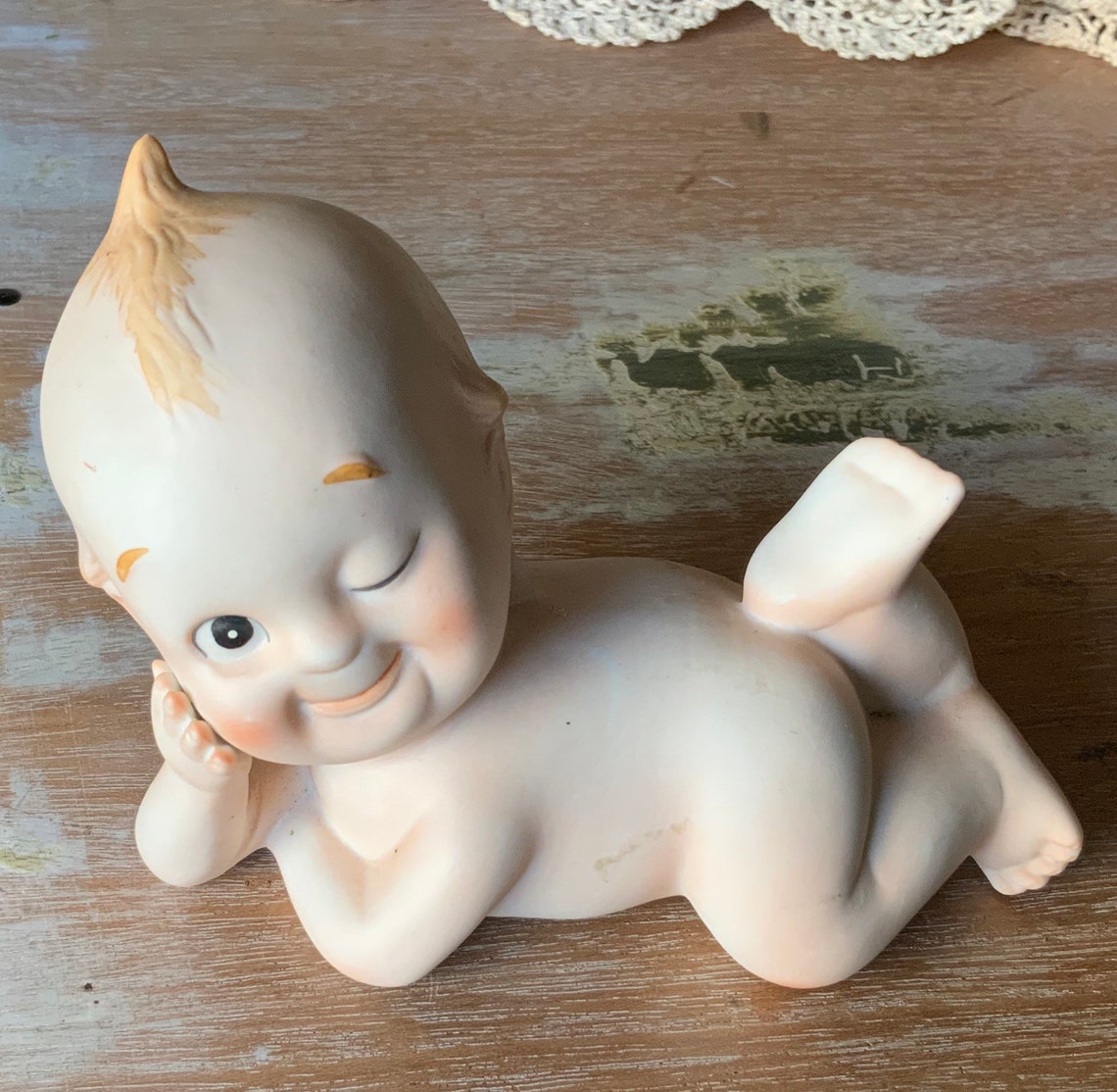 Vintage Cute Cupie Kewpie Baby Doll Figurine Porcelain Bisque Etsy