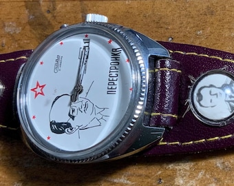 Vintage Slava Gorbachev USSR Mens Watch/runs well