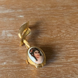 Limoge watch brooch