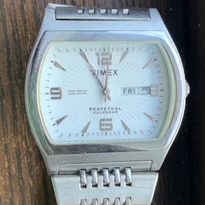 Timex Watch CR 2016 Cell WR 100M Perpetual Calendar Indiglo Etsy UK
