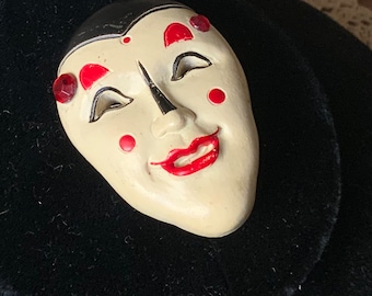 Harlequin mask brooch 1970’s