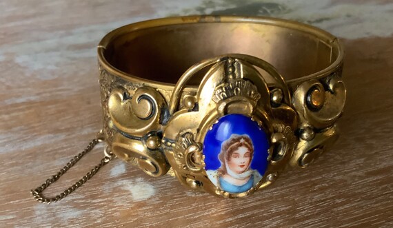 Edwardian porcelain face bangle - image 8