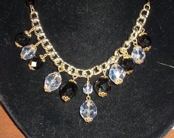 1950's Western Germany made hanging glass jeweled necklace
