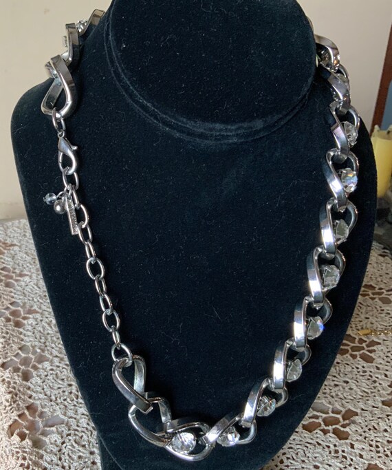 Chunky Steve Madden Silver Tone Rhinestone Choker Etsy UK