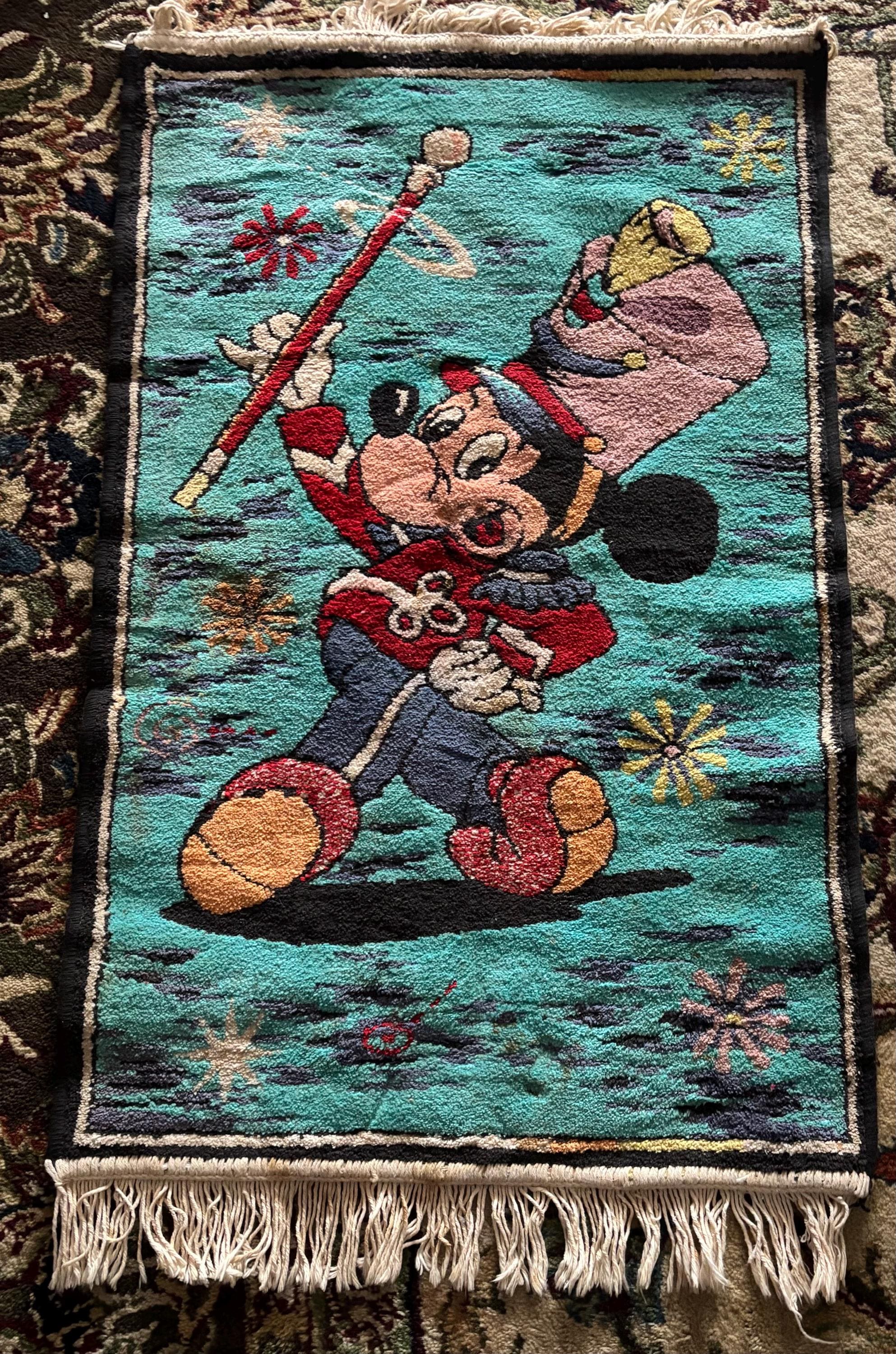 used ヴィンテージ Disney ミッキー ミニー ラグ ブランケット Vintage Mickey Mouse Rugs - Etsy
