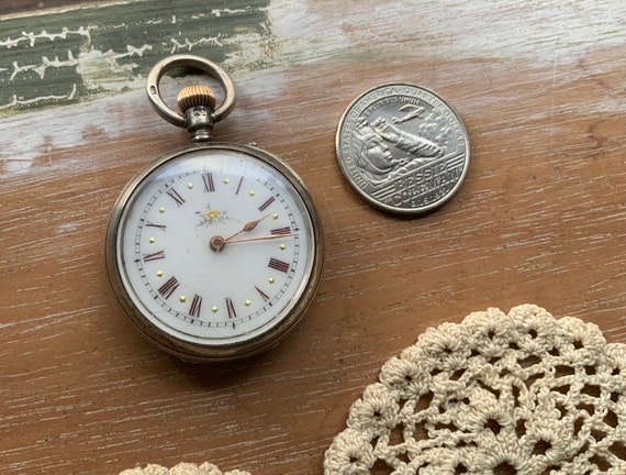 Sterling silver Manchester English pocket watch - image 4