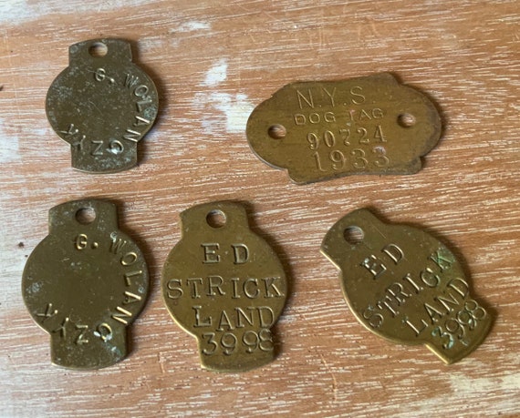 Brass dog cheap tags