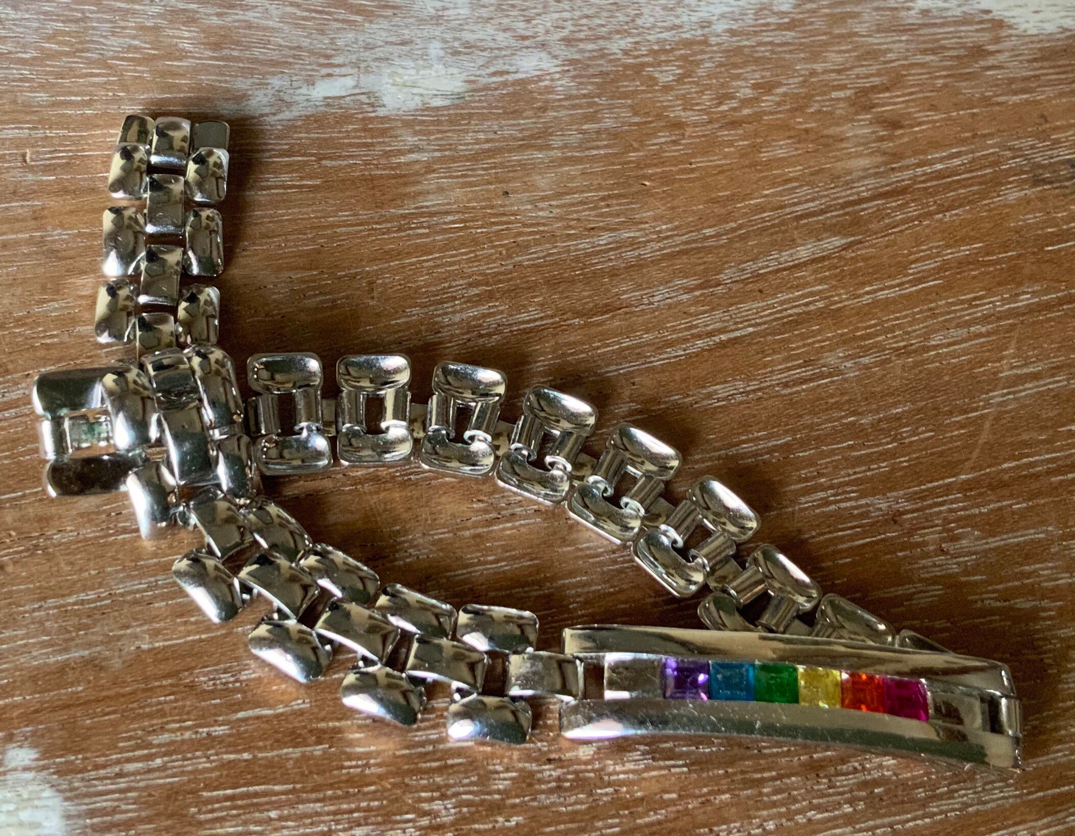 Rainbow bracelet silver sale