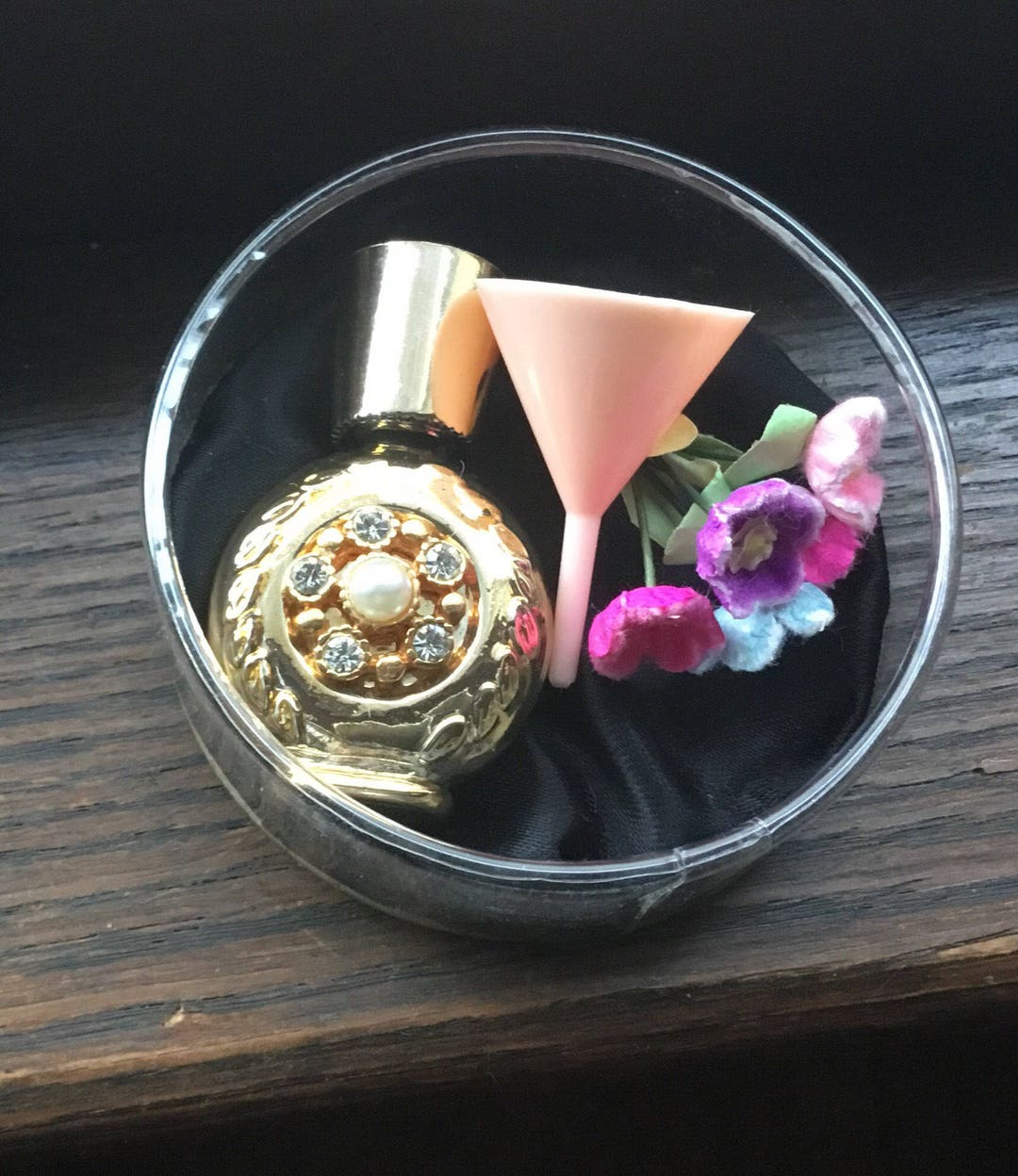 Vintage Empty Perfume Bottle With Funnel and Flowers Kit Etsy