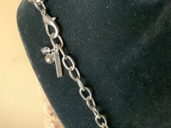 Chunky Steve Madden silver tone rhinestone choker - image 3