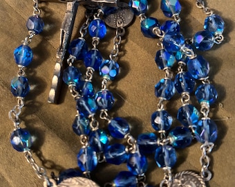 Beautiful blue AB crystal rosary