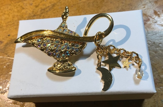 Vintage Kirks Folly Aladdin Lamp Brooch - image 1