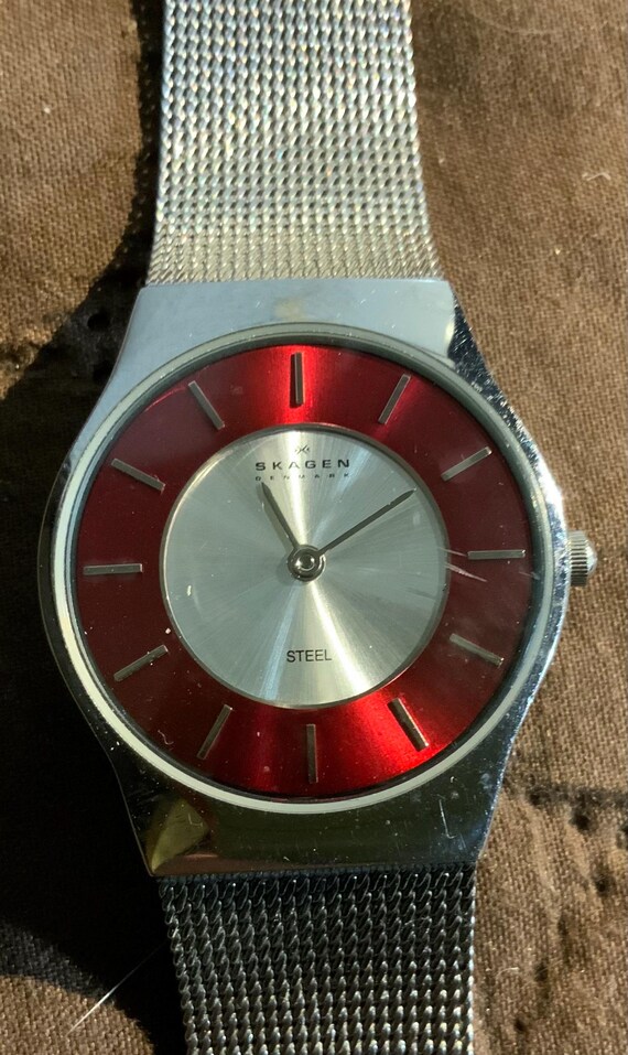 Skagen Denmark Steel Watch With Silver Mesh Band. - Etsy display picture 1