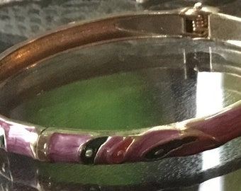 Pretty gold pink enamel bracelet