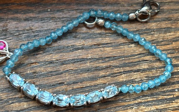 Sterling silver ruby and topaz bracelets - image 5