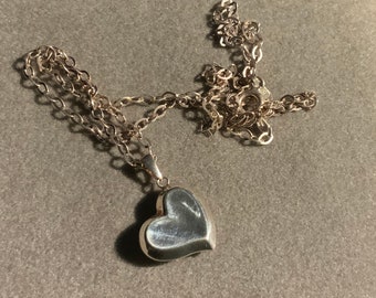 Sterling Silver Heart Necklace - Etsy