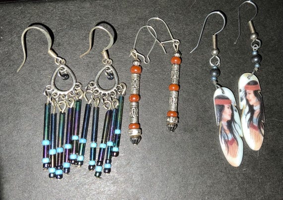 Artist made Native American pierced earrings