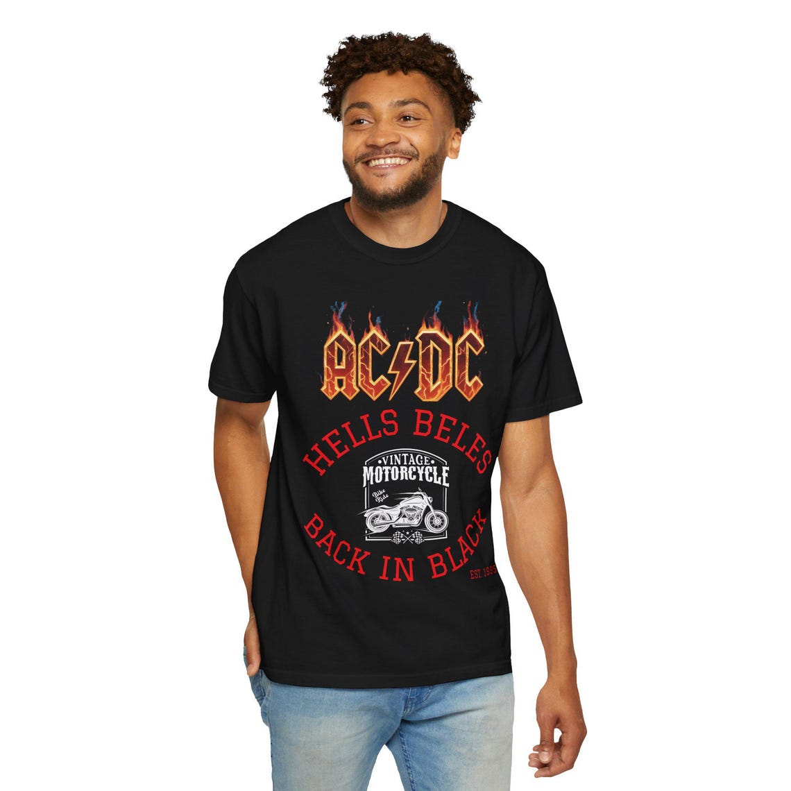 AC/DC T-shirt | Vintage Motorcycle Tee - Etsy