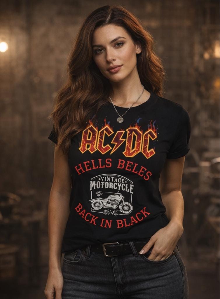 AC/DC T-shirt | Vintage Motorcycle Tee - Etsy
