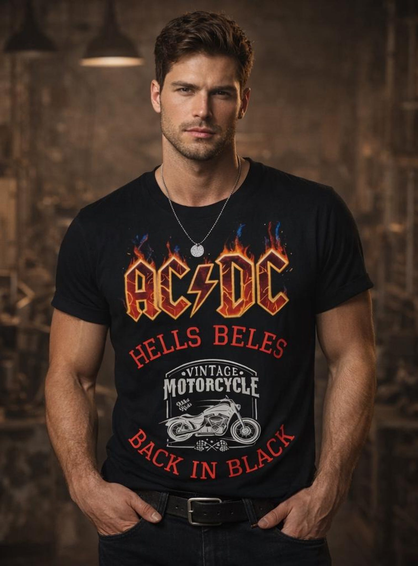 AC/DC T-shirt | Vintage Motorcycle Tee - Etsy