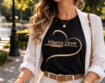 Mama Love Shirt Minimal Heart Mom Tee Mothers Day Gift Mama Shirt Minimalist Mom Shirt Cute Mama Tee Trendy Mom Gift