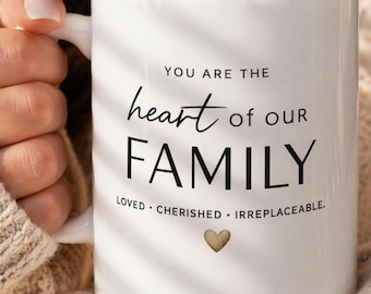 Heart of the Family Mug, Mothers Day Gift for Mom, Meaningful Mom Coffee Mug, Gift from Kids, Emotional Mom Gift, Family Love Mug