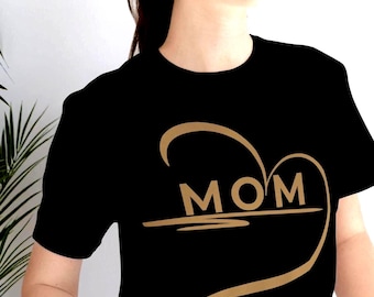 Mom Heart Shirt Minimalist, Mother's Day Gift, Cute Mom Shirt, Aesthetic Mama Tee, Simple Mom Gift, Trendy Mom Shirt