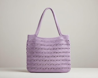 Crochet Tote Bag Pattern   Minimalist Textured Shopper (PDF Pattern)