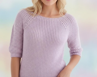 Modello classico per maglione in maglia raglan – Pullover da donna senza tempo con maniche a 3/4