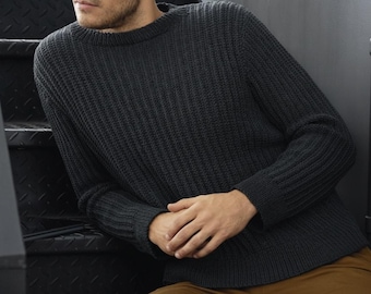 Patrón PDF de jersey texturizado para hombre / Suéter clásico acanalado (descarga digital)