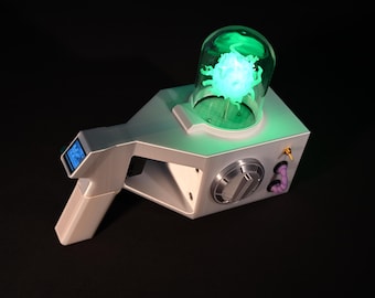 Rick Prime’s Portal Gun with LCD Screen | R and M Customizable Digital Display | High-Fidelity Cosplay Prop | Movie Sounds & Rechargeable