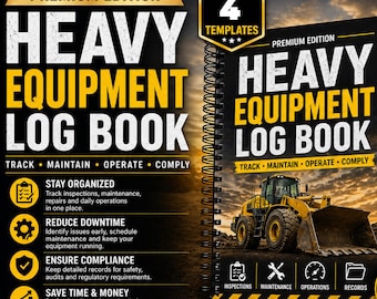 Heavy Equipment Inspection Maintenance Incident Log Kit (4 Templates) (PDF Download)