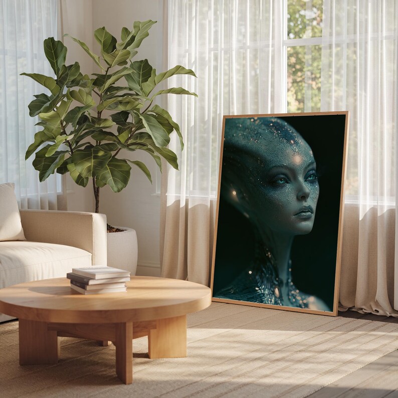 Alien Woman Wall Art - Extraterrestrial Art - Cosmic Alien Decor ...