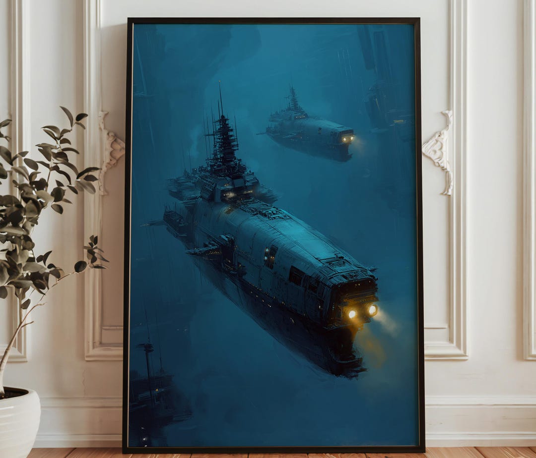 Deep Sea Sci-fi Submarine Fleet - Futuristic Naval Underwater Warships ...