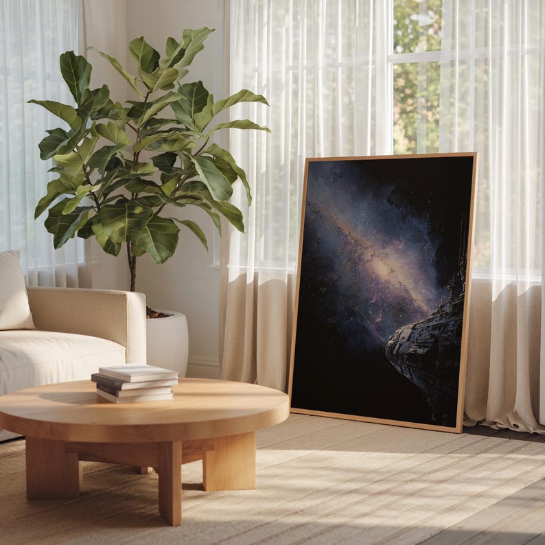 Deep Space Galaxy Art Print - Sci Fi Starship Poster - Cosmic Nebula ...