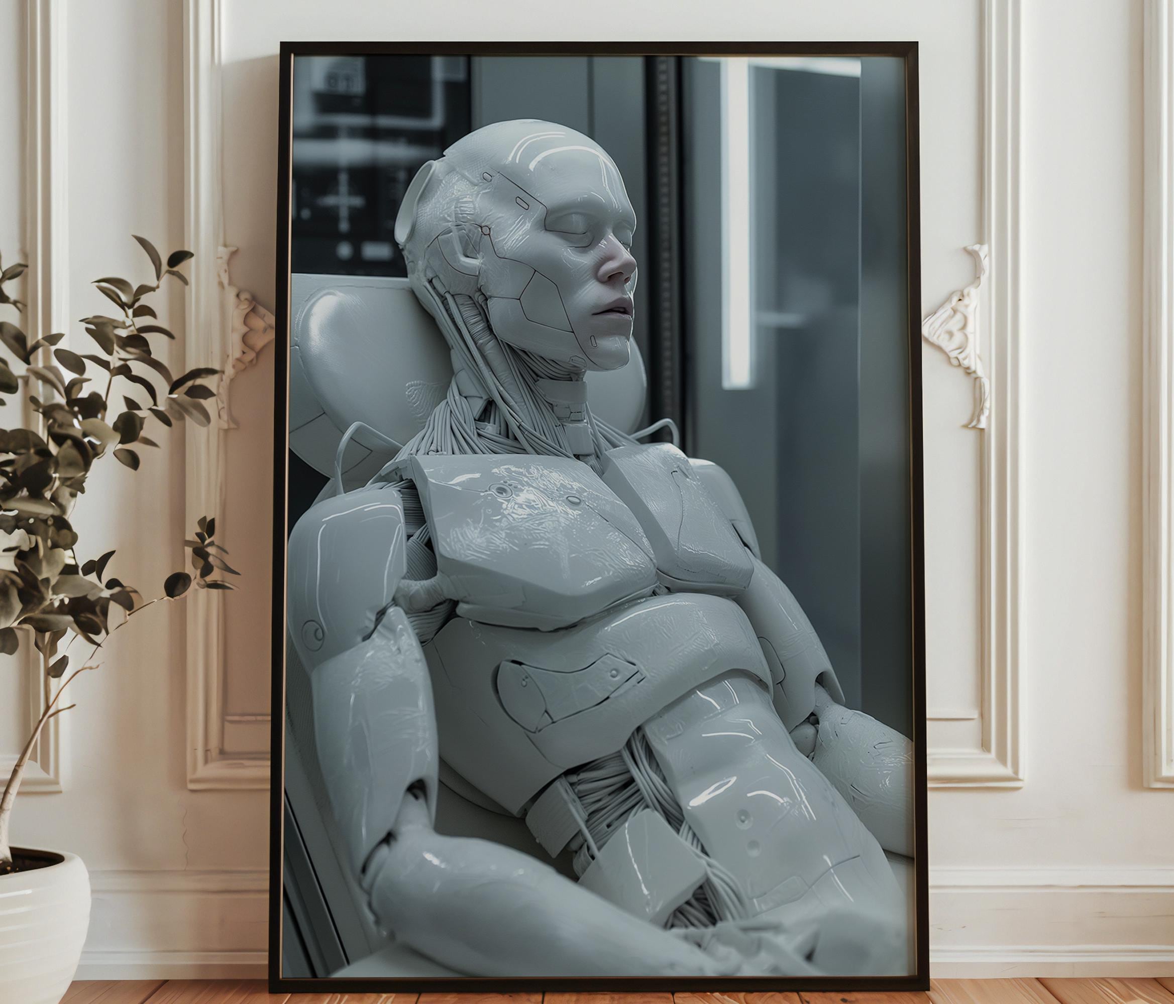 現代アート　アップサイクル　モダンアート　雑貨　ロボット　インテリア　原画 Robot Human Art - Etsy