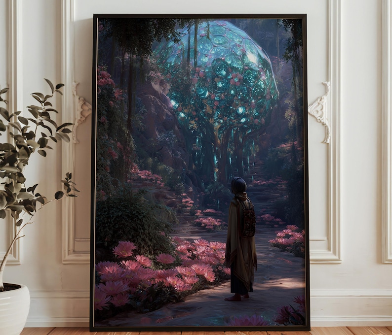 Bioluminescent Forest Art Print Fantasy Nature Wall Art Magical bioluminescent-forest-art-print-fantasy-nature-wall-art-magical