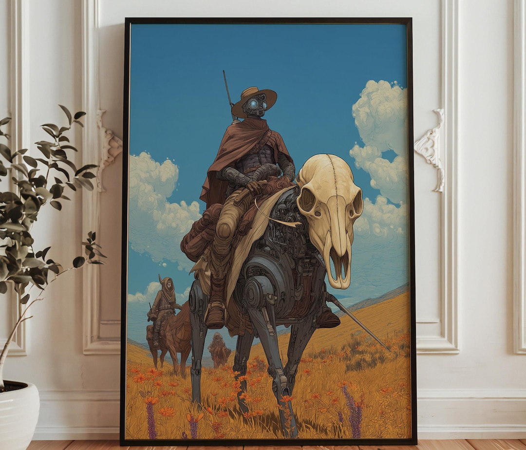 Sci Fi Desert Rider Art - Robot Cowboy on Mechanical Horse - Post ...